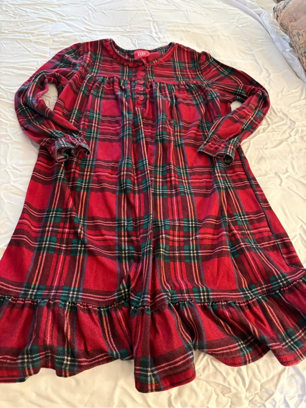 Macy's Red Green Plaid Girls' Nightgown